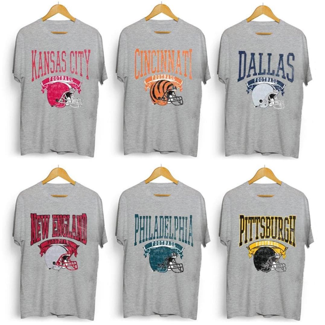 Vintage All Team Football T-Shirt - Retro Classic Cotton Tee – image 1, NFL Tee, San Francisco 49ers Tee, Dallas Cowboys Tee, Detroit Lions Tee, Kansas City Chiefs Tee, Tampa Bay Buccaneers Tee, Arizona Cardinals Tee