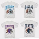 Vintage All Team Football T-Shirt - Throwback Fan Gift Unisex Tee 1 small thumbnail