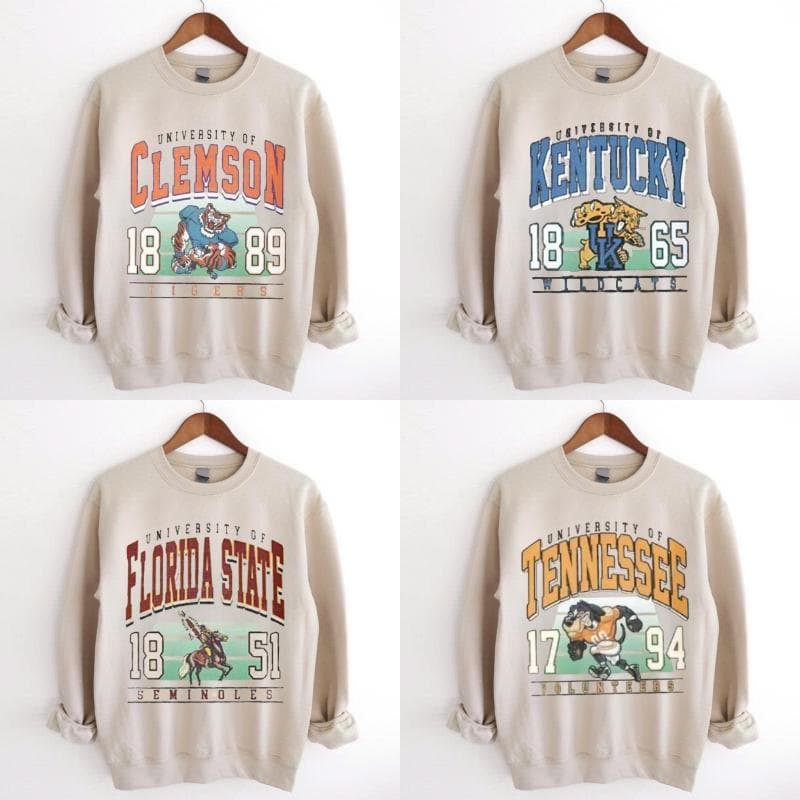 Vintage All University Of NCAA Sweatshirt, Vintage Sweatshirt All Team NCAA, Classic Sweatshirt, Gifts For Football Fan , Creneck Menswear and WomenSwear – image 1, Vintage College Tee, NCAA T-Shirt, Alabama Crimson Tide tshirt, Ohio State Buckeyes tshirt, Texas Longhorns tshirt, Georgia Bulldogs tshirt, Michigan Wolverines tshirt