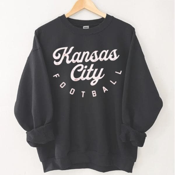 Vintage & Trendy Kansas City Football Sweatshirt – image 1, Kansas City Chiefs Tee, kansas chiefs merch, travis kelce shirt, travis kelce tshirt, kansas city chiefs sweatshirt, chiefs sweatshirts, kc chiefs sweatshirts