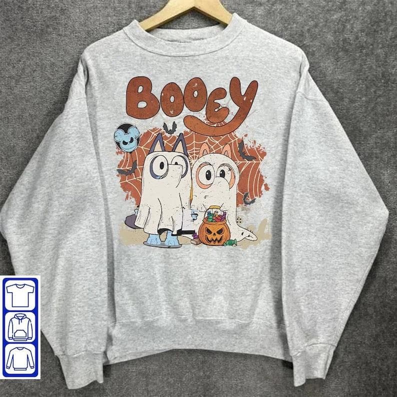 Vintage Bluey Halloween Shirt, Sweatshirt & Hoodie | Spooky Family Fun – image 1, Bluey Tee, Bluey Merch, Bluey Shirt, Bluey Sweatshirt, Bluey Hoodie, Bluey Clothes