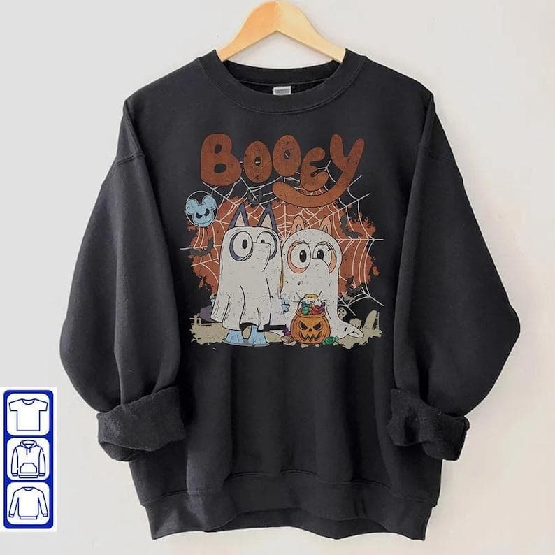 Vintage Bluey Halloween Shirt, Sweatshirt & Hoodie | Spooky Family Fun – image 2, Bluey Tee, Bluey Merch, Bluey Shirt, Bluey Sweatshirt, Bluey Hoodie, Bluey Clothes