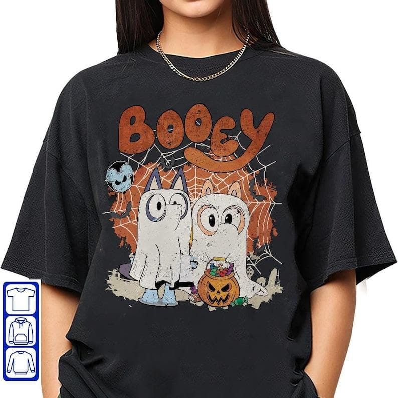 Vintage Bluey Halloween Shirt, Sweatshirt & Hoodie | Spooky Family Fun – image 3, Bluey Tee, Bluey Merch, Bluey Shirt, Bluey Sweatshirt, Bluey Hoodie, Bluey Clothes