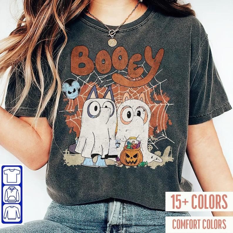 Vintage Bluey Halloween Shirt, Sweatshirt & Hoodie | Spooky Family Fun – image 4, Bluey Tee, Bluey Merch, Bluey Shirt, Bluey Sweatshirt, Bluey Hoodie, Bluey Clothes