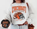 Vintage Cincinnati Football Crewneck Sweatshirt, Ideal Gift for Football Fans 1 small thumbnail