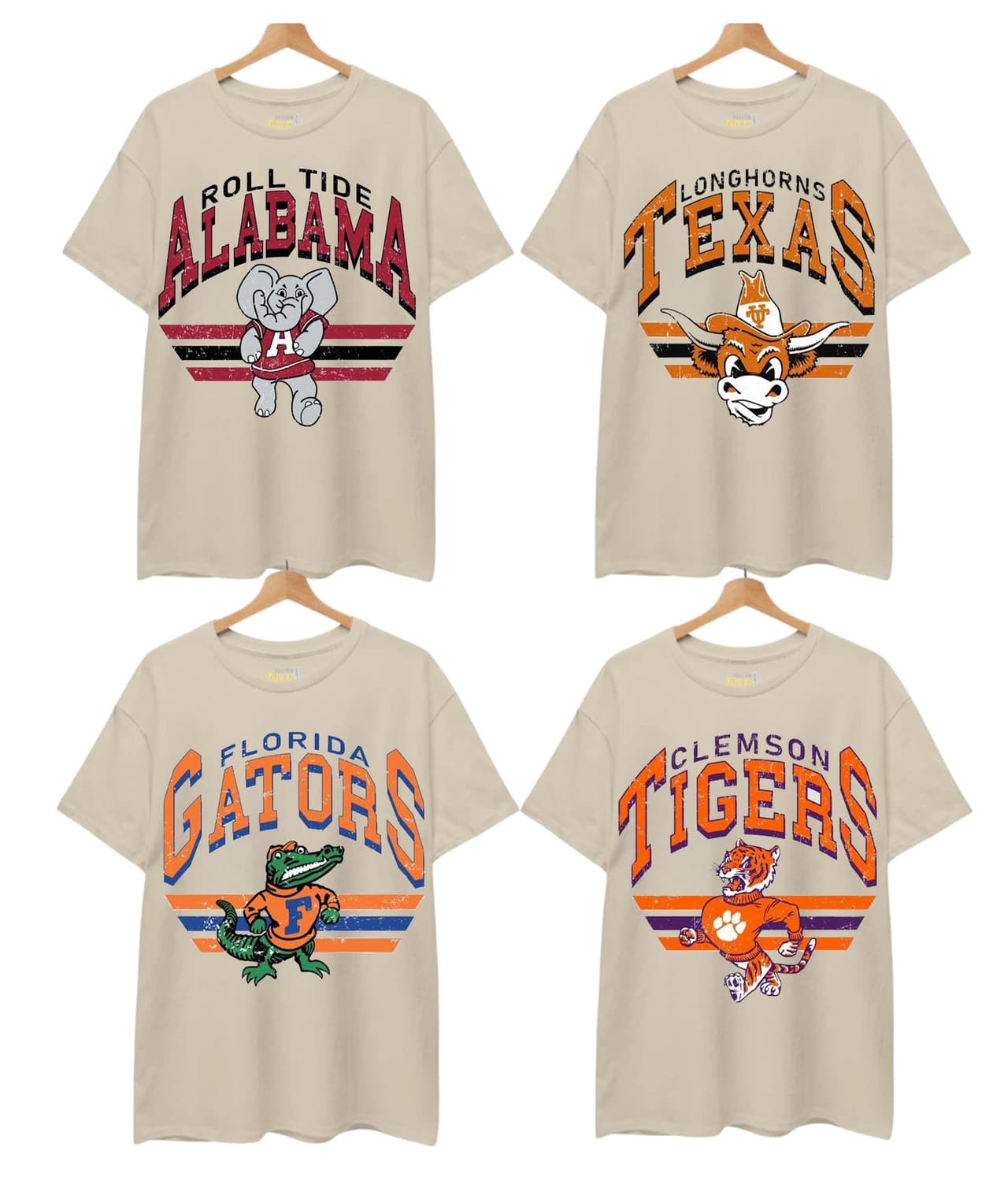 Vintage Universitaria Todos los Equipos NCAA T-Camiseta, Vintage Mascota Sudadera, Todos los Equiposs Universitaria Clásico Hoodie, Comfort Color – image 1, Vintage College Tee, NCAA T-Shirt, Alabama Crimson Tide tshirt, Ohio State Buckeyes tshirt, Texas Longhorns tshirt, Georgia Bulldogs tshirt, Michigan Wolverines tshirt