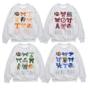 Vintage Universitaria Fútbol Americano Bows Inspirado Cuello Redondo Sudadera, Vintage Fútbol Americano Coquette Camiseta, Vintage Cuello Redondos Hoodie Jersey 1 small thumbnail
