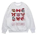 Vintage Universitaria Fútbol Americano Bows Inspirado Cuello Redondo Sudadera, Vintage Fútbol Americano Coquette Camiseta, Vintage Cuello Redondos Hoodie Jersey 4 small thumbnail