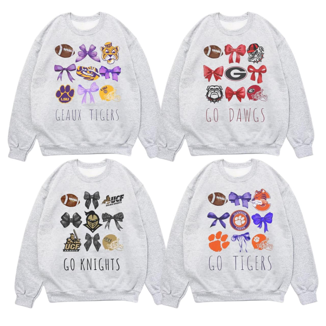 Vintage Universitaria Fútbol Americano Bows Inspirado Cuello Redondo Sudadera, Vintage Fútbol Americano Coquette Camiseta, Vintage Cuello Redondos Hoodie Jersey – image 3, Vintage College Tee, NCAA T-Shirt, Alabama Crimson Tide tshirt, Ohio State Buckeyes tshirt, Texas Longhorns tshirt, Georgia Bulldogs tshirt, Michigan Wolverines tshirt
