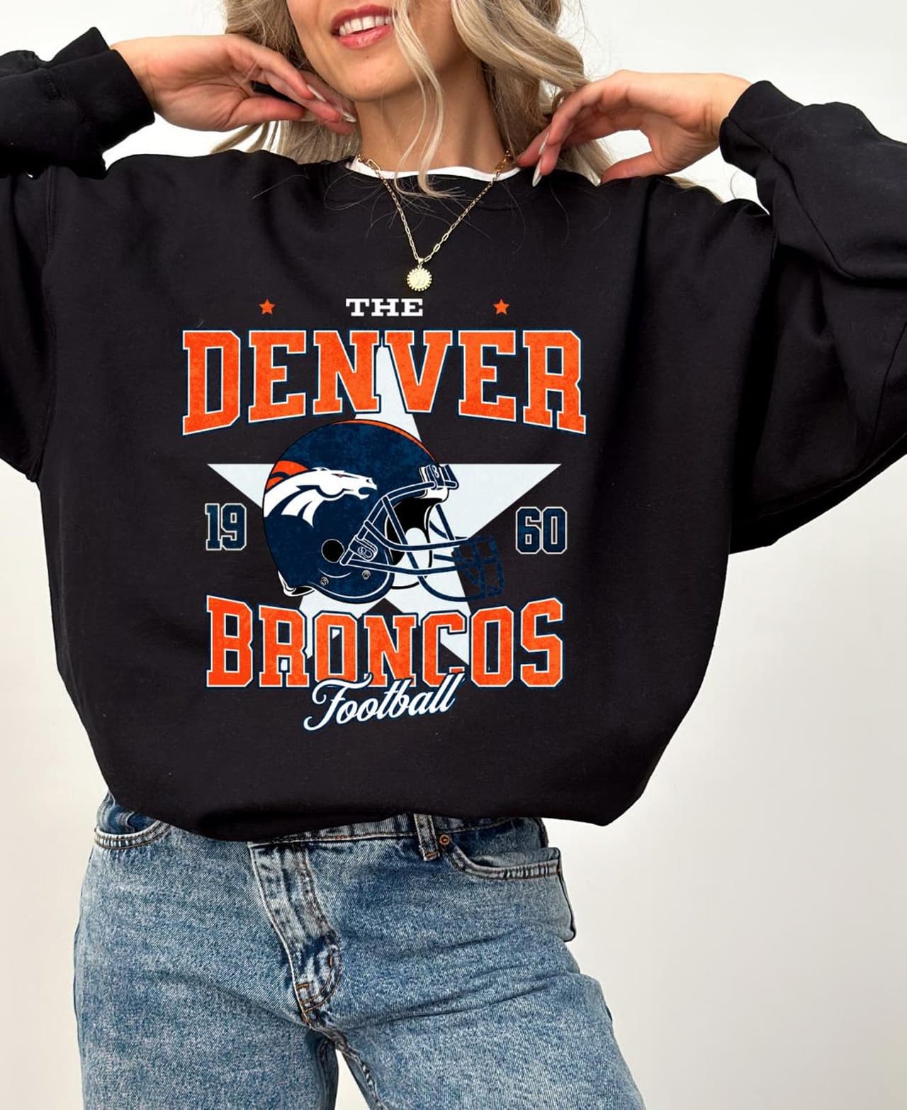 Vintage Denver Football Crewneck Sweatshirt – Team Apparel Gift – image 3, Denver Broncos Tee, broncos shirts for sale, denver broncos merch, denver broncos shirt, bronco shirt, bronco t shirt, denver broncos t shirt