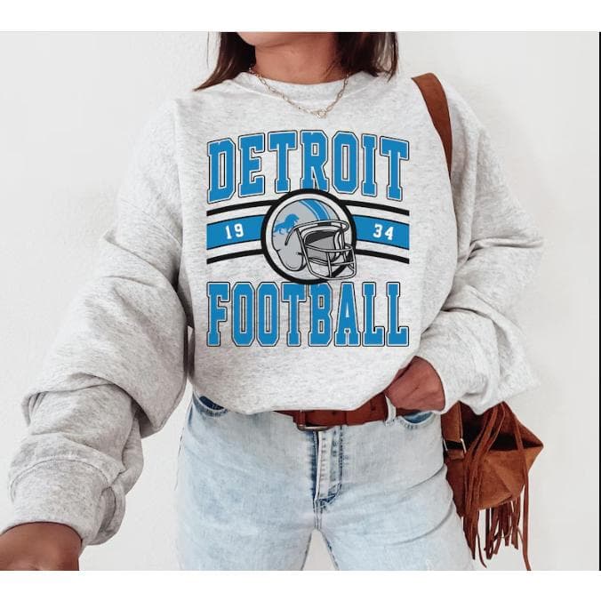 Vintage Detroit Football Crewneck Sweatshirt Retro Gift – image 1, Detroit Lions Tee, detroit lions shirt, detroit lions tee shirts, detroit lions football shirt, detroit lions sweat shirt, nflshop lions, lions sweatshirt