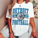 Camiseta Vintage Detroit Football Cuello Redondo – Regalo Retro Fan 1 small thumbnail