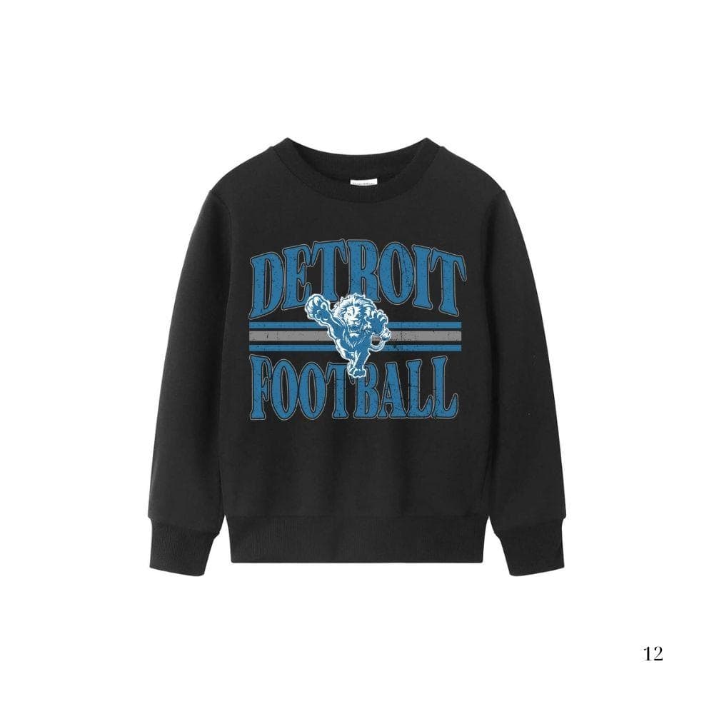 Vintage Detroit Football Youth Sweatshirt | For Boys, Girls & Turkey Boys – image 1, Detroit Lions Tee, detroit lions shirt, detroit lions tee shirts, detroit lions football shirt, detroit lions sweat shirt, nflshop lions, lions sweatshirt