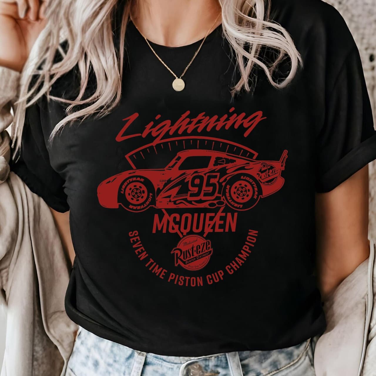 Vintage Disneey Cars Lightning McQueen 95 Rust-Eze Comfort Colors Shirt – image 3, McQueen Tee, McQueen Merch, McQueen Shirt, McQueen Sweatshirt, McQueen Hoodie, McQueen Clothes
