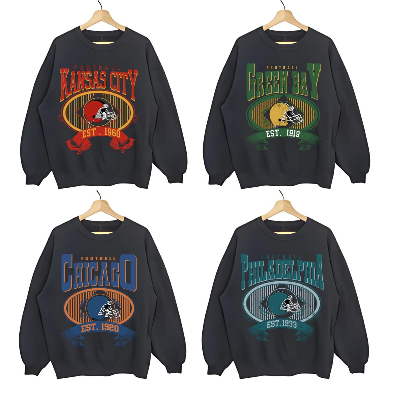 Vintage Football Crewneck Sweatshirt - Classic for All Teams, – image 1, NFL Tee, San Francisco 49ers Tee, Dallas Cowboys Tee, Detroit Lions Tee, Kansas City Chiefs Tee, Tampa Bay Buccaneers Tee, Arizona Cardinals Tee