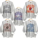 Vintage Football Graphic Sweatshirt, Trendy Game Day Crewneck, Fan's Gift 1 small thumbnail