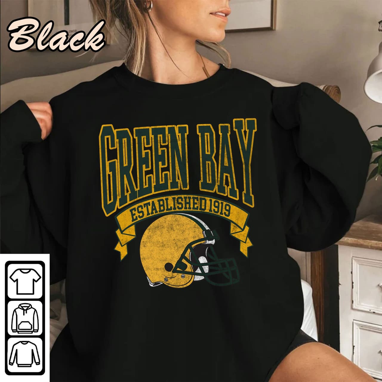 Vintage Green Bay Football Sweatshirt - 80s Retro Style Shirt – image 4, Green Bay Packers Tee, packer hooded sweatshirt, green bay packers shirt, packers shirt, gb packers shirts, green packers shirt, packers football shirt