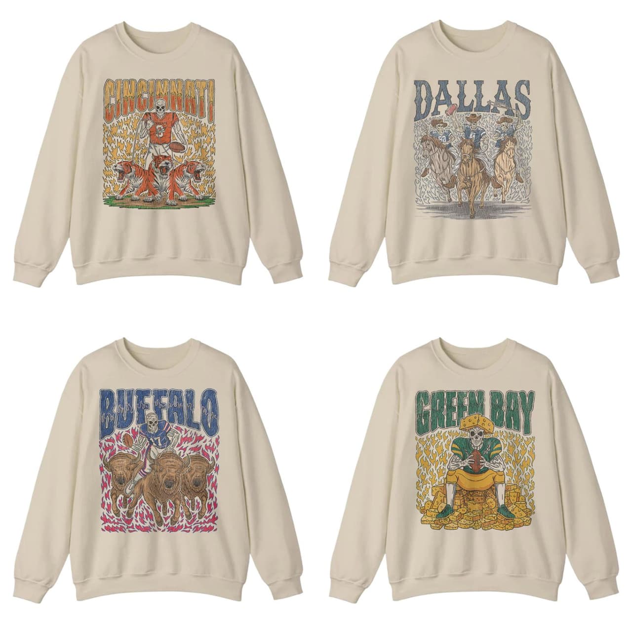 Vintage Horror Skullman Halloween Ver 1 All Team Football Sweatshirt, Football Thowback Vintage All Teams For Fans Sweatshirt, Unisex Halloween Football Crewnecks, Football Halloween Spooky Season – image 2, NFL Tee, San Francisco 49ers Tee, Dallas Cowboys Tee, Detroit Lions Tee, Kansas City Chiefs Tee, Tampa Bay Buccaneers Tee, Arizona Cardinals Tee