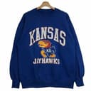 Vintage Kansas Jayhawks NCAA Mascota Logo Sudadera 1 small thumbnail
