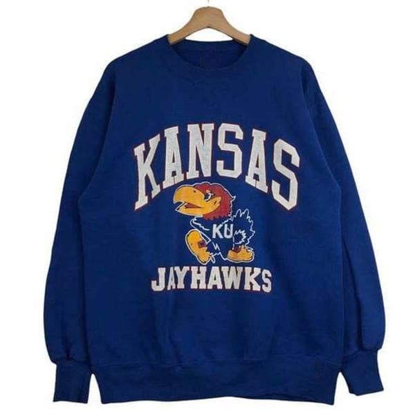 Vintage Kansas Jayhawks NCAA Mascota Logo Sudadera – image 1, Kansas Jayhawks Tee, Kansas Jayhawks Merch, Kansas Jayhawks Shirt, Kansas Jayhawks Sweatshirt, Kansas Jayhawks Hoodie, Kansas Jayhawks Clothes