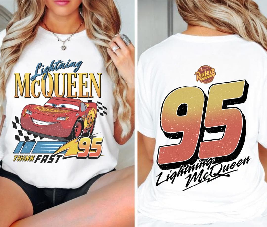Vintage Lightning Mcqueen Shirt, 95 Lightning Mcqueen Sweatshirt, Radiator Springs Hoodie, Rusteze Cars Tee – image 2, lightning mcqueen tee, lightning mcqueen shirt, lightning mcqueen t shirt, cars lightning mcqueen t shirt, cars mcqueen t shirt, lighting mcqueen t shirts