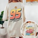 Vintage Lightning Mcqueen Shirt, 95 Lightning Mcqueen Sweatshirt, Radiator Springs Hoodie, Rusteze Cars Tee 3 small thumbnail
