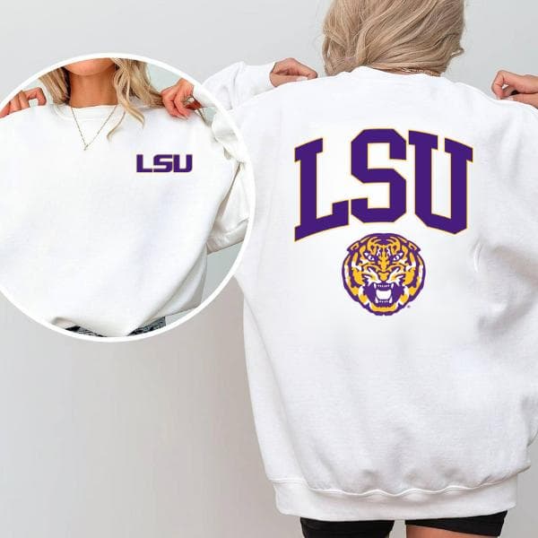 Vintage LSU Tigers 2-Sided Hoodie, Sweatshirt y Camiseta - Logo Retro – image 2, LSU Tigers Tee, lsu tigers shirt, lsu tigers sweatshirt, lsu tigers hoodie, lsu shirt