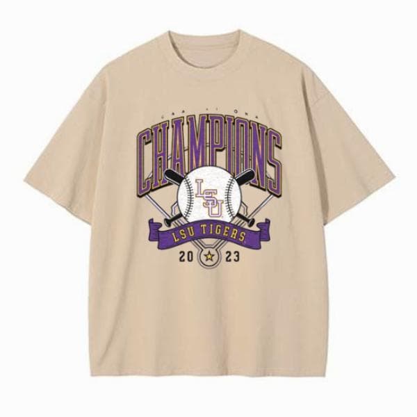 Camiseta Vintage LSU Tigers Béisbol - Regalo Fan NCAA Champs 2023 – image 1, LSU Tigers Tee, LSU Tigers Merch, LSU Tigers Shirt, LSU Tigers Sweatshirt, LSU Tigers Hoodie, LSU Tigers Clothes