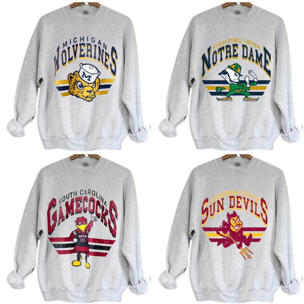 Vintage Mascota Universitaria Todos los Equipos NCAA Sudadera, Clásico Camiseta For Women and Men, Long Sleeve Raglan Hoodie – image 1, Vintage College Tee, NCAA T-Shirt, Alabama Crimson Tide tshirt, Ohio State Buckeyes tshirt, Texas Longhorns tshirt, Georgia Bulldogs tshirt, Michigan Wolverines tshirt