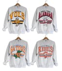 Vintage Mascota Universitaria Todos los Equipos NCAA Sudadera, Clásico Camiseta For Women and Men, Long Sleeve Raglan Hoodie 4 small thumbnail