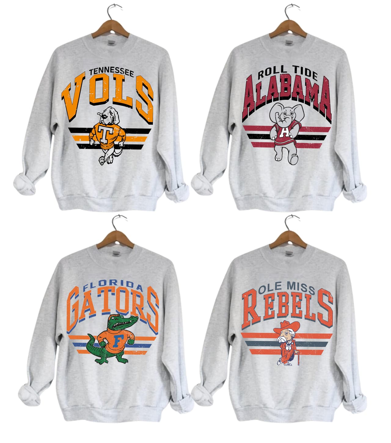 Vintage Mascota Universitaria Todos los Equipos NCAA Sudadera, Clásico Camiseta For Women and Men, Long Sleeve Raglan Hoodie – image 4, Vintage College Tee, NCAA T-Shirt, Alabama Crimson Tide tshirt, Ohio State Buckeyes tshirt, Texas Longhorns tshirt, Georgia Bulldogs tshirt, Michigan Wolverines tshirt