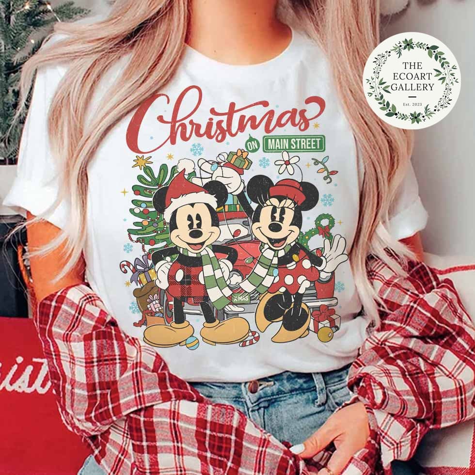 Vintage Mickey Minnie Christmas Main Street Shirt, Retro Party 2023 – image 3, Mickey Minnie Tee, Mickey Minnie Merch, Mickey Minnie Shirt, Mickey Minnie Sweatshirt, Mickey Minnie Hoodie, Mickey Minnie Clothes