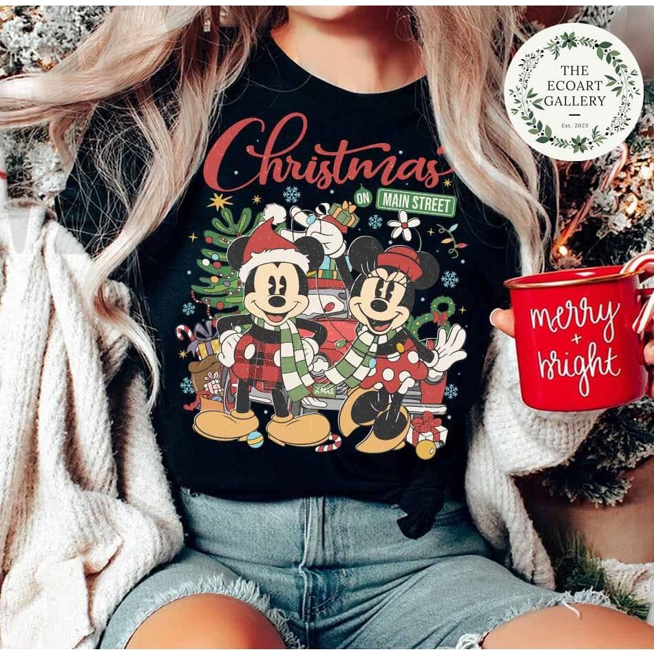 Vintage Mickey Minnie Christmas Main Street Shirt, Retro Party 2023 – image 2, Mickey Minnie Tee, Mickey Minnie Merch, Mickey Minnie Shirt, Mickey Minnie Sweatshirt, Mickey Minnie Hoodie, Mickey Minnie Clothes