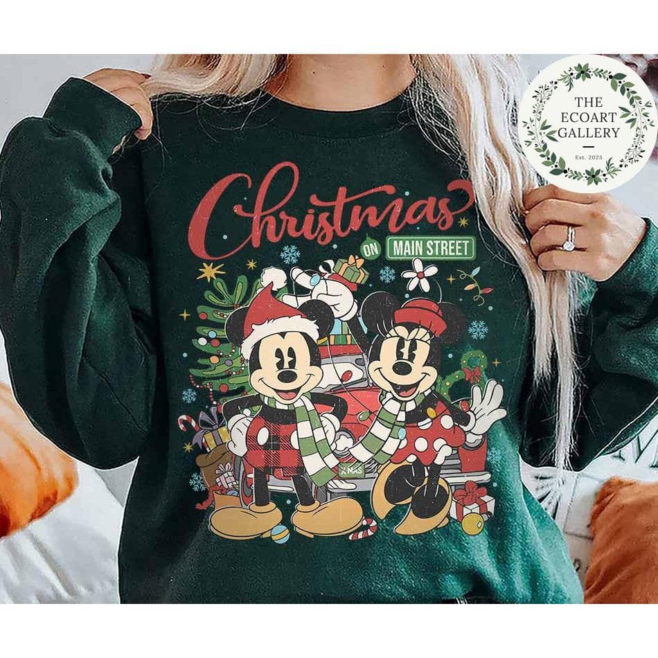 Vintage Mickey Minnie Christmas Main Street Shirt, Retro Party 2023 – image 4, Mickey Minnie Tee, Mickey Minnie Merch, Mickey Minnie Shirt, Mickey Minnie Sweatshirt, Mickey Minnie Hoodie, Mickey Minnie Clothes