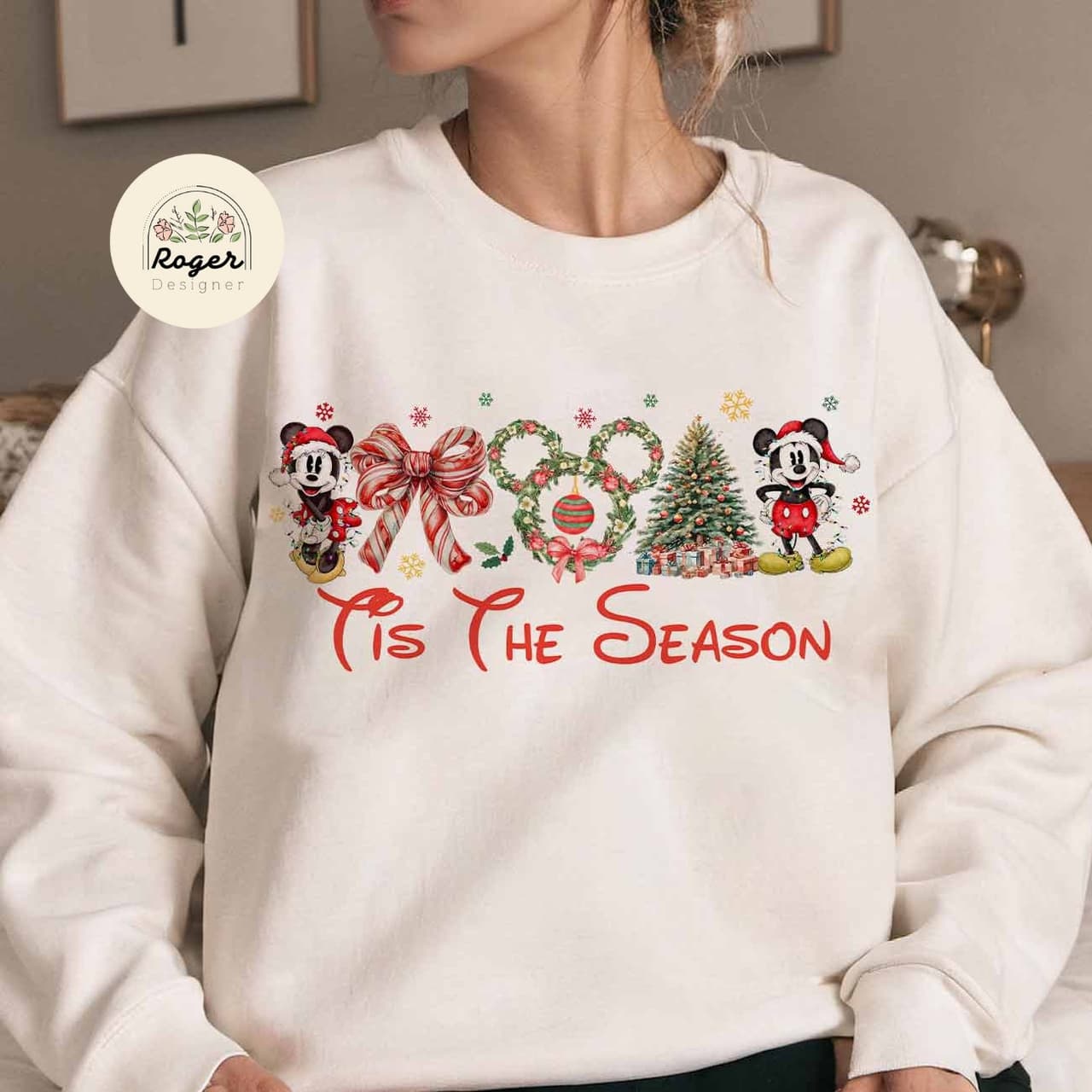 Vintage Mickey Minnie Christmas Shirt: Tree, Lights, Coquette Bow – image 2, Mickey Tee, Mickey Merch, Mickey Shirt, Mickey Sweatshirt, Mickey Hoodie, Mickey Clothes