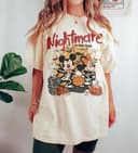 Vintage Mickkey Minnie Skeleton Halloween Shirt - Nightmare On Main Street Fall Tee 2 small thumbnail