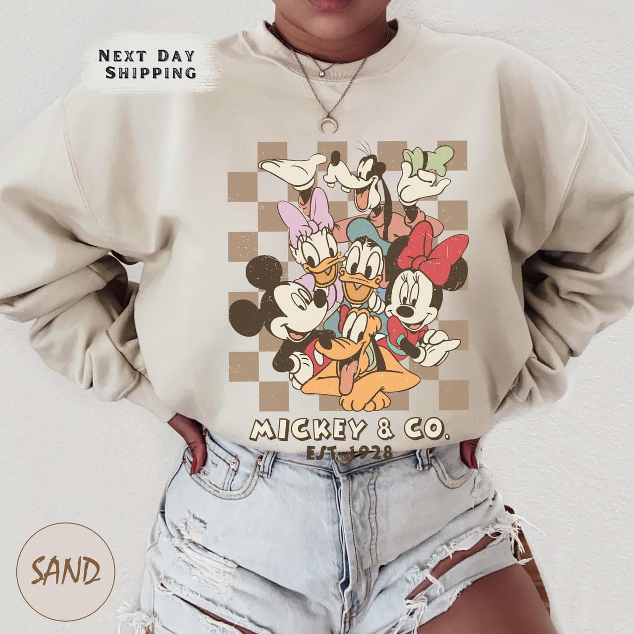 Vintage Miickkey & Co 1928 Retro Crewneck Sweatshirt - Magic Kingdom Gift – image 4, disney shirt, cameron boyce merch, disney shirts for women, disney tee shirts womens, womens disney tee, disney family shirts, disney t shirts family