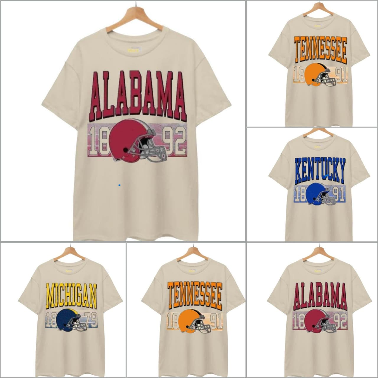 Vintage NCAA All Teams Game Day Unisex Cotton T-Shirt – image 1, Vintage College Tee, NCAA T-Shirt, Alabama Crimson Tide tshirt, Ohio State Buckeyes tshirt, Texas Longhorns tshirt, Georgia Bulldogs tshirt, Michigan Wolverines tshirt