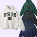 Vintage Notre Dame Fighting Irish Hoodie Retro Cuello Redondo Camiseta 1 small thumbnail