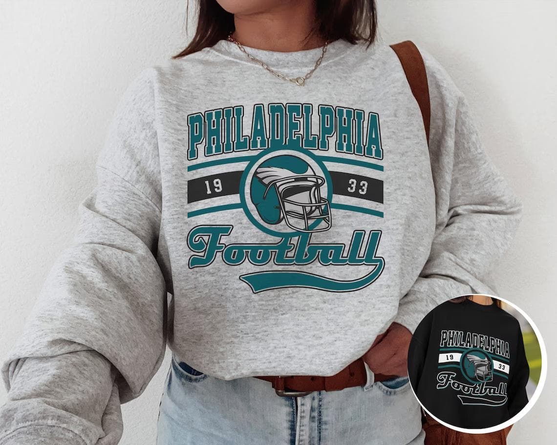Vintage Philadelphia Football Sweatshirt, Graphic Style Philadelphia Football Shirt, Gift For Football Fan – image 1, Philadelphia Eagles Tee, jalen hurts shirsey, philadelphia eagles merch, eagles sweatshirt, philadelphia eagles sweatshirt, eagles hooded sweatshirt, eagles shirt
