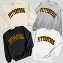 Vintage Pittsburgh Football Graphic Tee & Baseball Fan Sweatshirt, Unisex Gift 1 small thumbnail