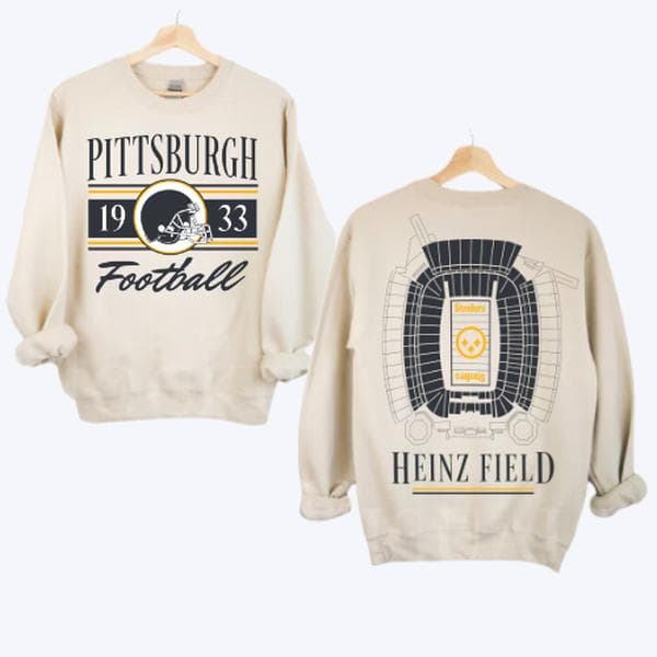 Vintage Pittsburgh Football Heinz Field Two-Sided Shirt & Hoodie – image 1, Pittsburgh Steelers Tee, pittsburgh steelers hooded sweatshirt, steelers shirts, steelers t shirt, pittsburgh steelers t shirts, pittsburgh steeler gear, steelers tee shirts