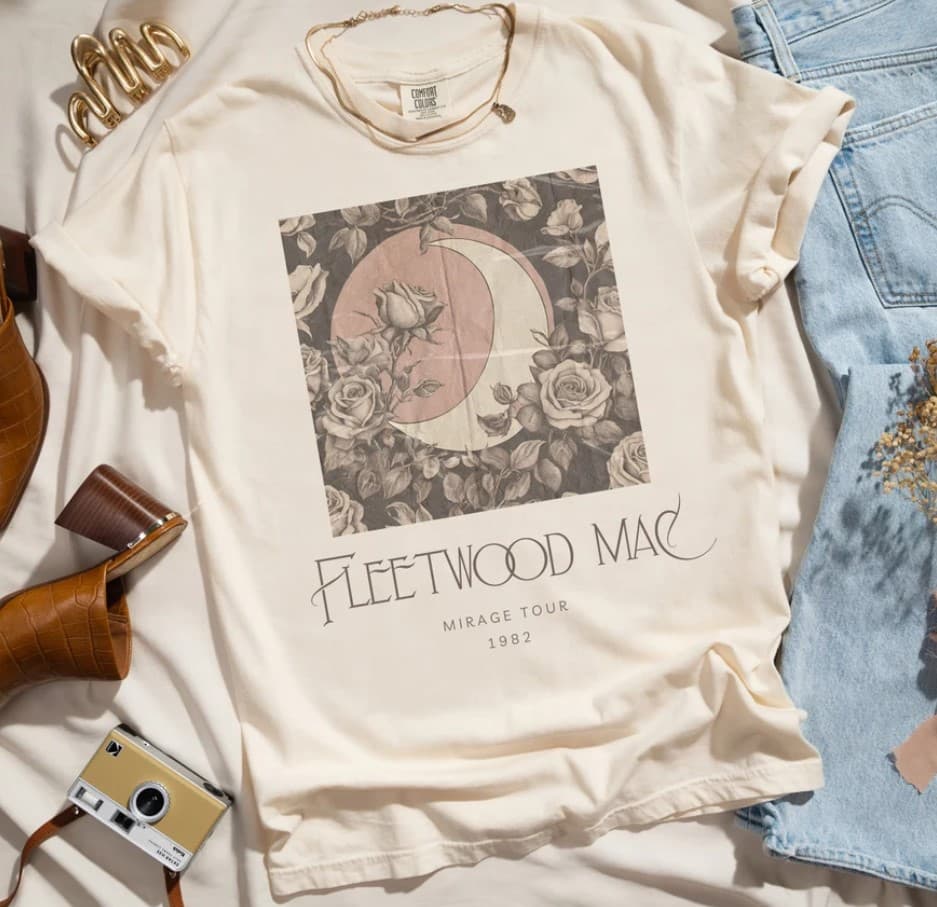 Vintage Retro Fleetwood Mac Mirage Band T-Shirt for Men & Women – image 1, Fleetwood Mac Tee, Fleetwood Mac Merch, Fleetwood Mac Shirt, Fleetwood Mac Sweatshirt, Fleetwood Mac Hoodie, Fleetwood Mac Clothes