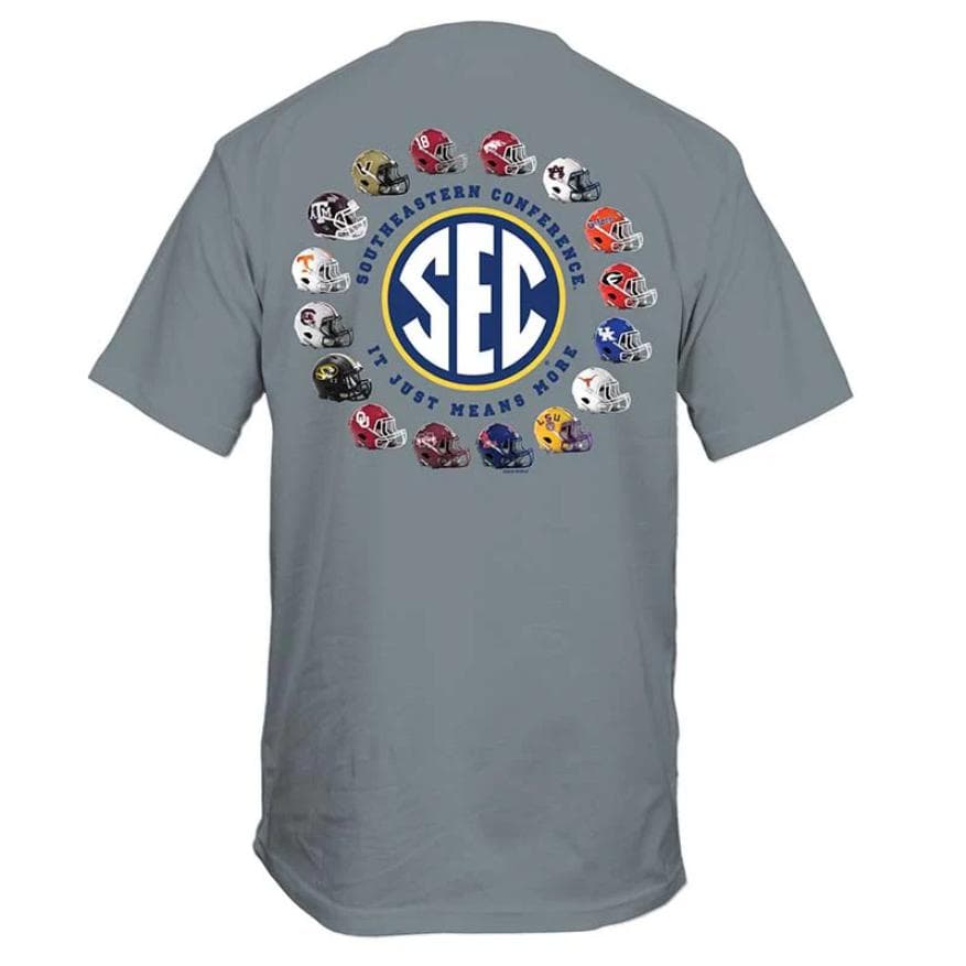 Camiseta Vintage SEC Helmets Manga Corta – Regalo para Aficionados de Fútbol – image 1, SEC Tee, SEC Merch, SEC Shirt, SEC Sweatshirt, SEC Hoodie, SEC Clothes