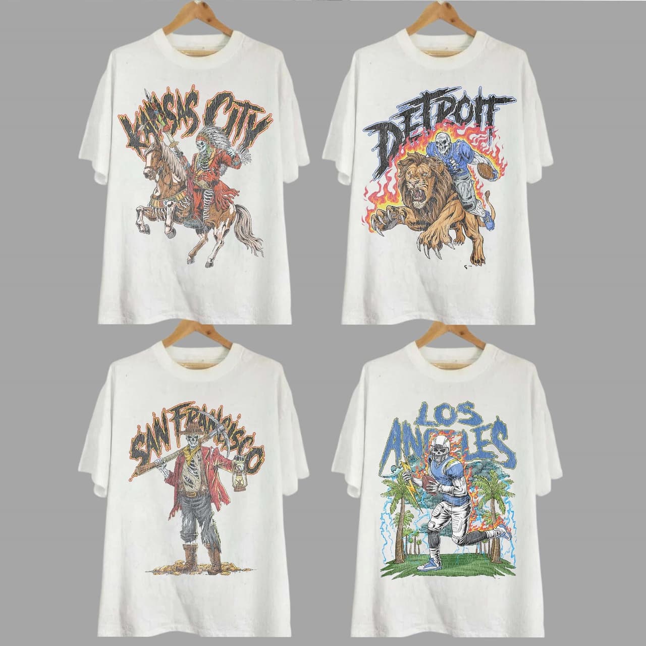 Vintage Skeleton Todos los equiposs Fútbol americano T-shirt, Gildan 5000 Unisex Crewneck Classic Camiseta Todos los equiposs Fútbol americano. – image 1, NFL Tee, San Francisco 49ers Tee, Dallas Cowboys Tee, Detroit Lions Tee, Kansas City Chiefs Tee, Tampa Bay Buccaneers Tee, Arizona Cardinals Tee