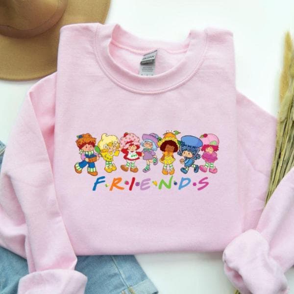 Vintage Strawberry Shortcake & Friends Girly Sweatshirt – image 1, Disneey Princess Tee, disney shirt, cameron boyce merch, disney shirts for women, disney tee shirts womens, womens disney tee, disney family shirts