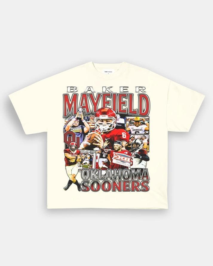 Vintage Style Baker Mayfield Oklahoma Football T-Shirt, Sweatshirt & Hoodie for Men & Women 90s Classic – image 1, BAKER MAYFIELD Tee, BAKER MAYFIELD Merch, BAKER MAYFIELD Shirt, BAKER MAYFIELD Sweatshirt, BAKER MAYFIELD Hoodie, BAKER MAYFIELD Clothes