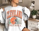 Vintage Style Cleveland Football Sweatshirt, Cleveland Football Shirt, Retro Cleveland Hoodie, Football Crewneck Sweatshirt, Hoodie, Comfort Colors 1 small thumbnail