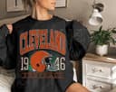 Vintage Style Cleveland Football Sweatshirt, Cleveland Football Shirt, Retro Cleveland Hoodie, Football Crewneck Sweatshirt, Hoodie, Comfort Colors 2 small thumbnail