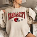Vintage Style Kansas City Football Crewneck Sweatshirt, Ideal Fan Gifts FND8 3 small thumbnail